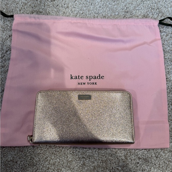 Kate Spade Metallic Rose Gold Long Wallet - Picture 14 of 14